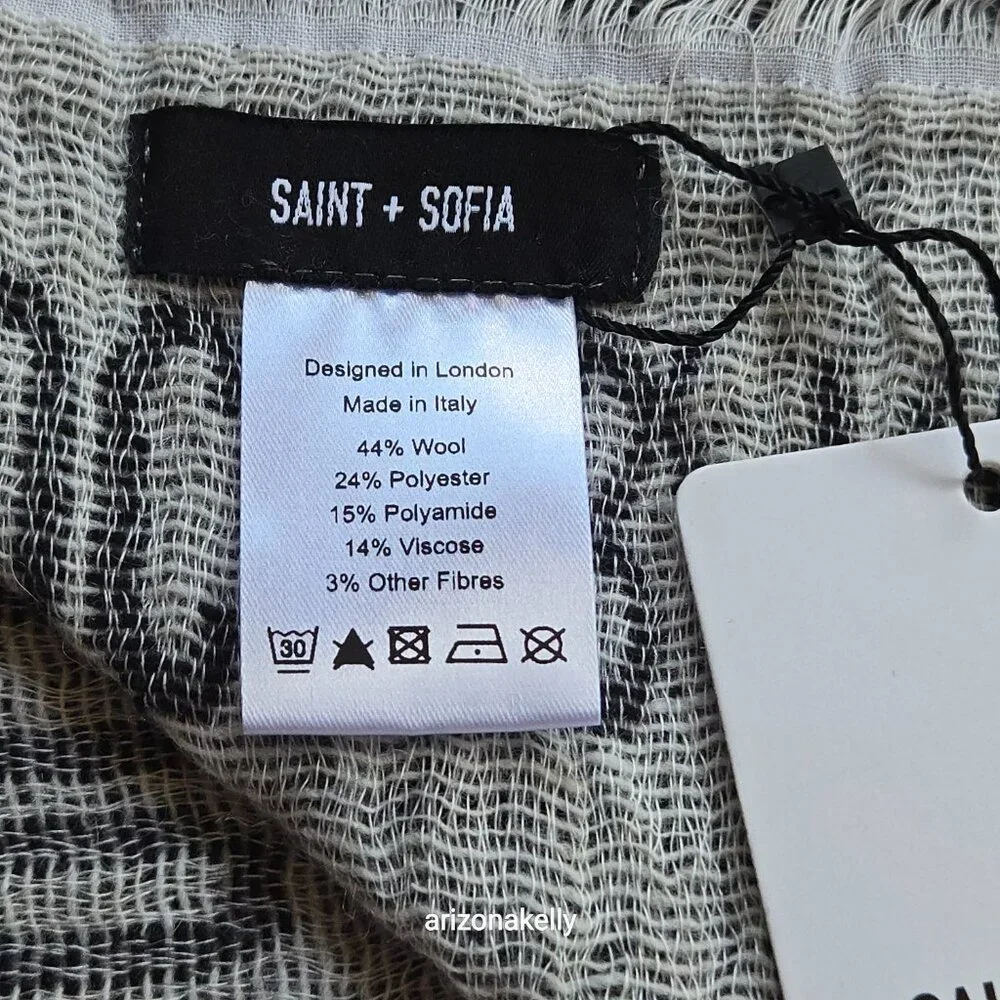 NWT Saint + Sofia Rock & Roll Scarf Wool Blend - Picture 2 of 10